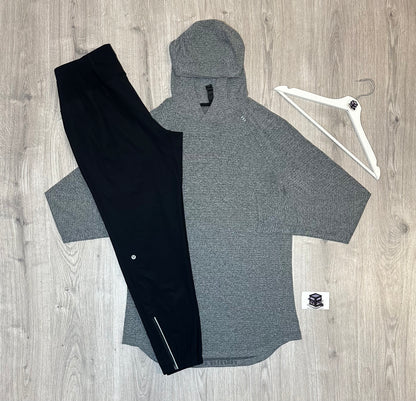 LULULEMON HOODIE TRACKSUIT GREY/BLACK SIZE LARGE