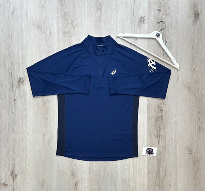 ASICS 1/4 ZIP TRACKSUIT NAVY SIZE SMALL/MEDIUM