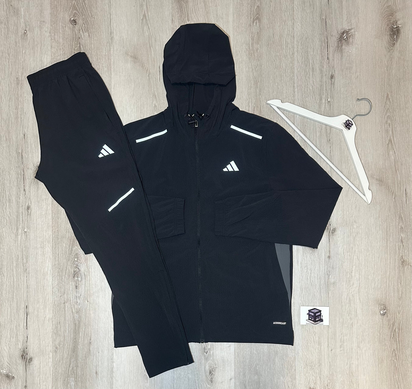 ADIDAS WOVEN CLIMACOOL TRACKSUIT BLACK SIZE LARGE