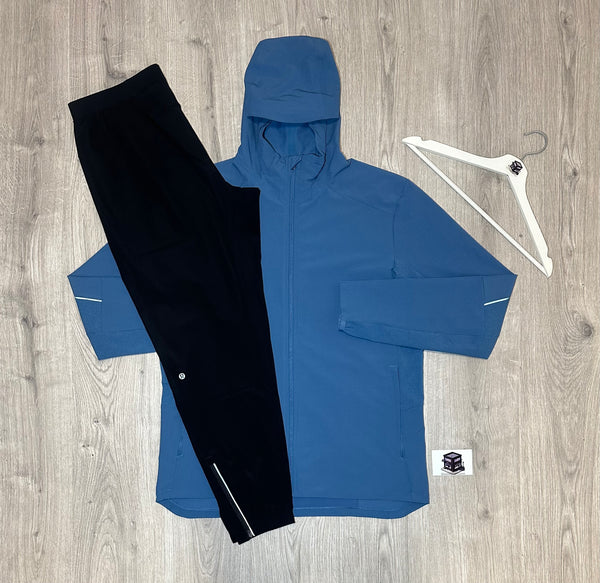 LULULEMON WARP LIGHT TRACKSUIT BLUE/BLACK SIZE EXTRA LARGE