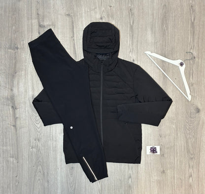 LULULEMON DOWN FOR IT ALL TRACKSUIT BLACK SIZE MEDIUM