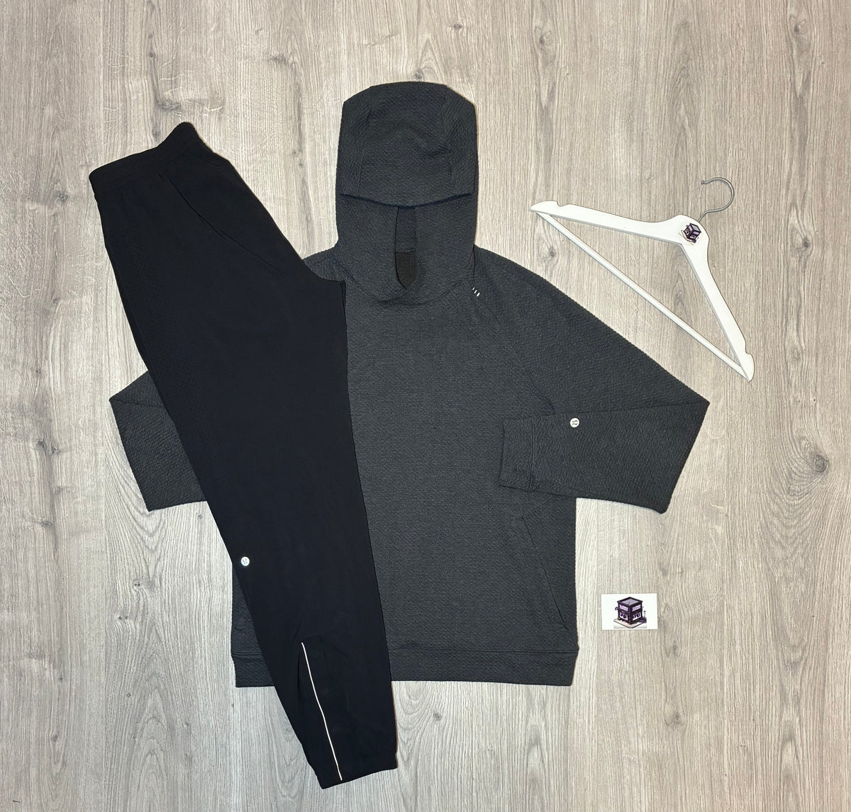 LULULEMON HOODIE TRACKSUIT DARK GREY/BLACK SIZE MEDIUM