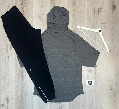 LULULEMON HOODIE TRACKSUIT GREY/BLACK SIZE MEDIUM