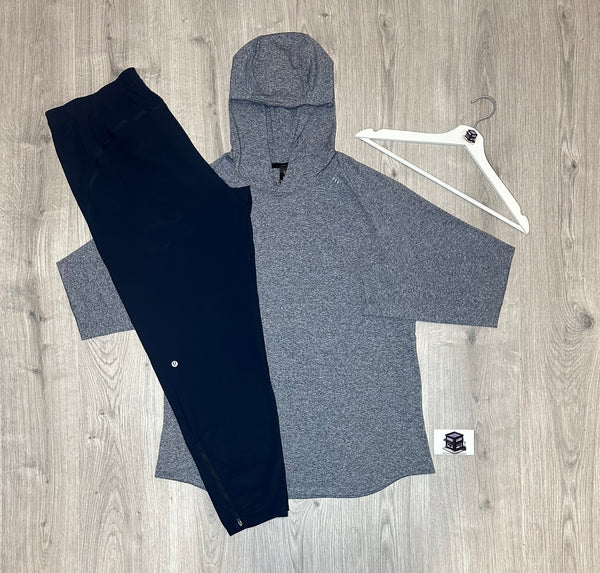 LULULEMON HOODIE TRACKSUIT HEATHERED NAVY/NAVY SIZE EXTRA LARGE