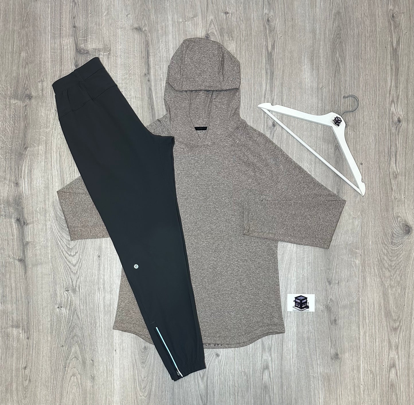 LULULEMON HOODIE TRACKSUIT HEATHERED BROWN/GREY SIZE SMALL