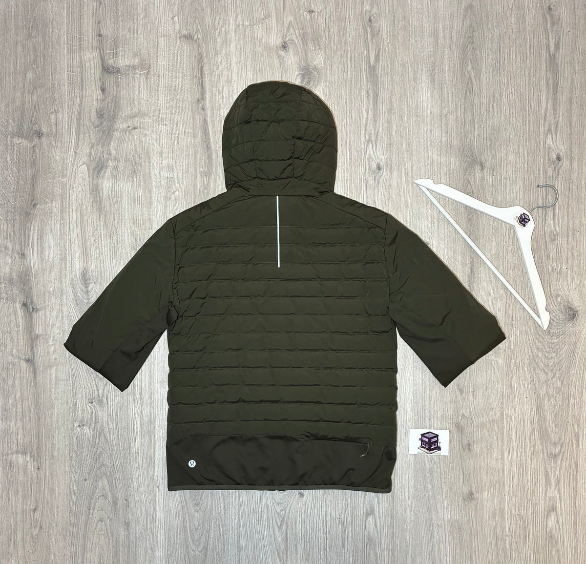 LULULEMON DOWN FOR IT ALL TRACKSUIT KHAKI/GREY SIZE MEDIUM