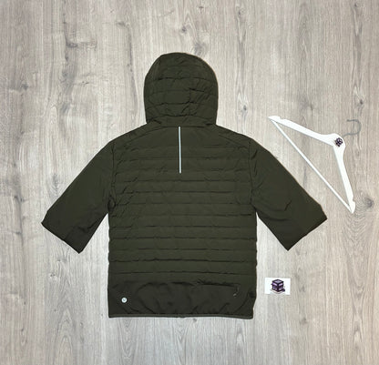LULULEMON DOWN FOR IT ALL TRACKSUIT KHAKI/GREY SIZE MEDIUM