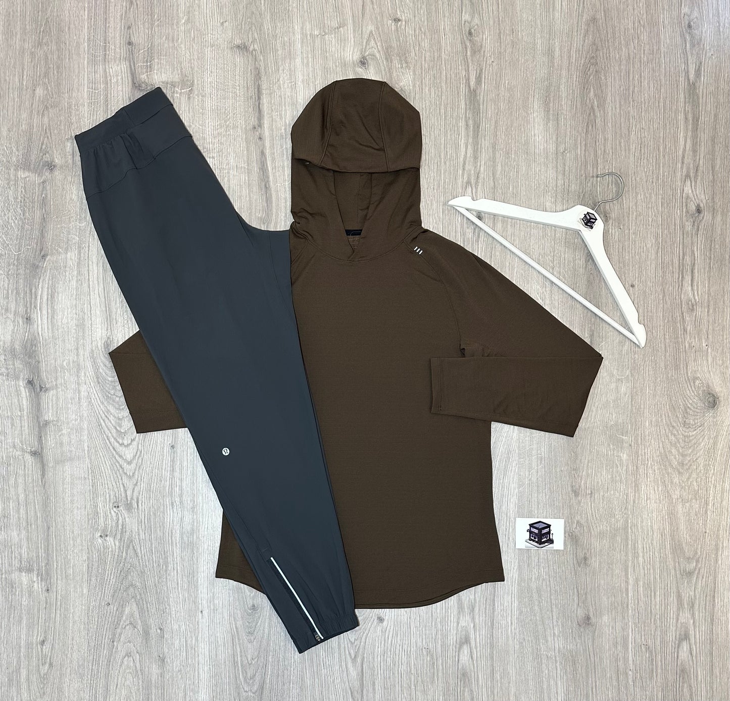 LULULEMON HOODIE TRACKSUIT WALNUT CRUNCH/GREY SIZE SMALL