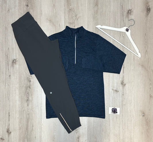 LULULEMON TRACKSUIT NAVY/GREY SIZE SMALL
