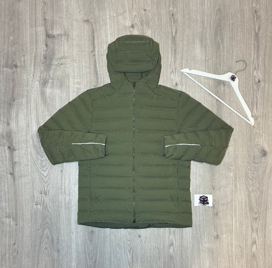 LULULEMON NAVIGATION STRETCH DOWN JACKET KHAKI SIZE MEDIUM