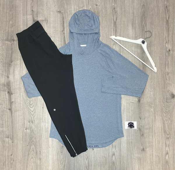 LULULEMON HOODIE TRACKSUIT BLUE/GREY SIZE LARGE