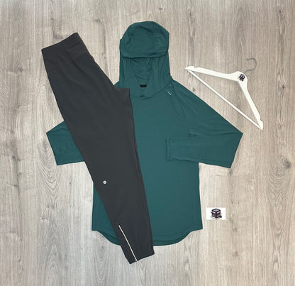 LULULEMON HOODIE TRACKSUIT TEAL/GREY SIZE LARGE