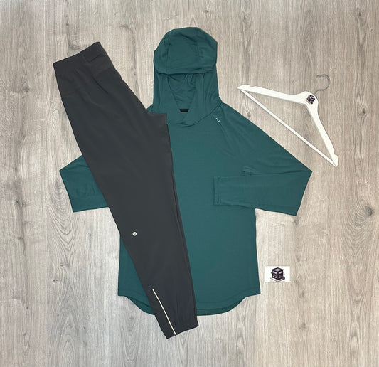 LULULEMON HOODIE TRACKSUIT TEAL/GREY SIZE LARGE