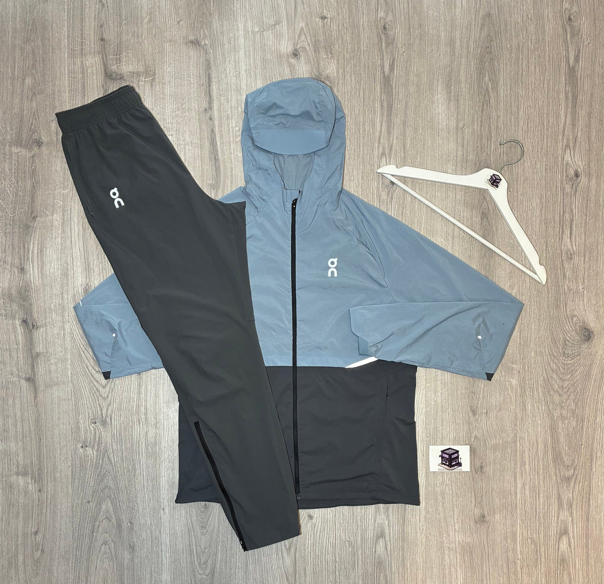 ON RUNNING 3-PIECE CORE TRACKSUIT BLUE/GREY SIZE SMALL