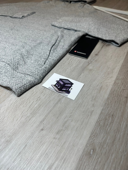 LULULEMON TEXTURED DOUBLE-KNIT COTTON HOODIE LIGHT GREY