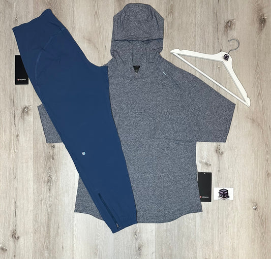 LULULEMON HOODIE TRACKSUIT HEATHERED NAVY/BLUE TWILL