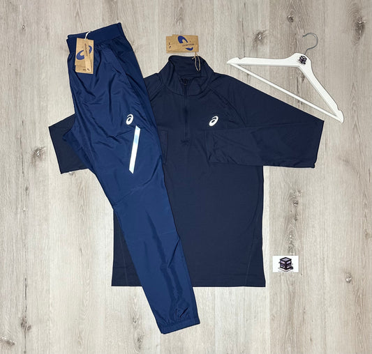 ASICS 1/4 ZIP TRACKSUIT NAVY