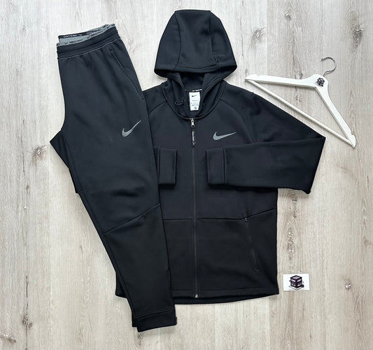 NIKE THERMA-FIT PRO TRACKSUIT BLACK SIZE MEDIUM