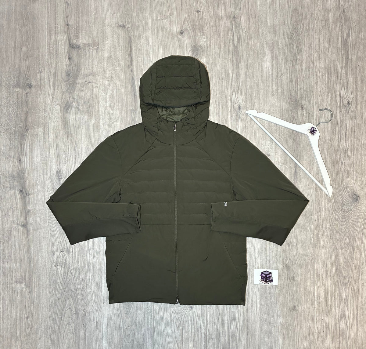 LULULEMON DOWN FOR IT ALL TRACKSUIT KHAKI/GREY SIZE MEDIUM