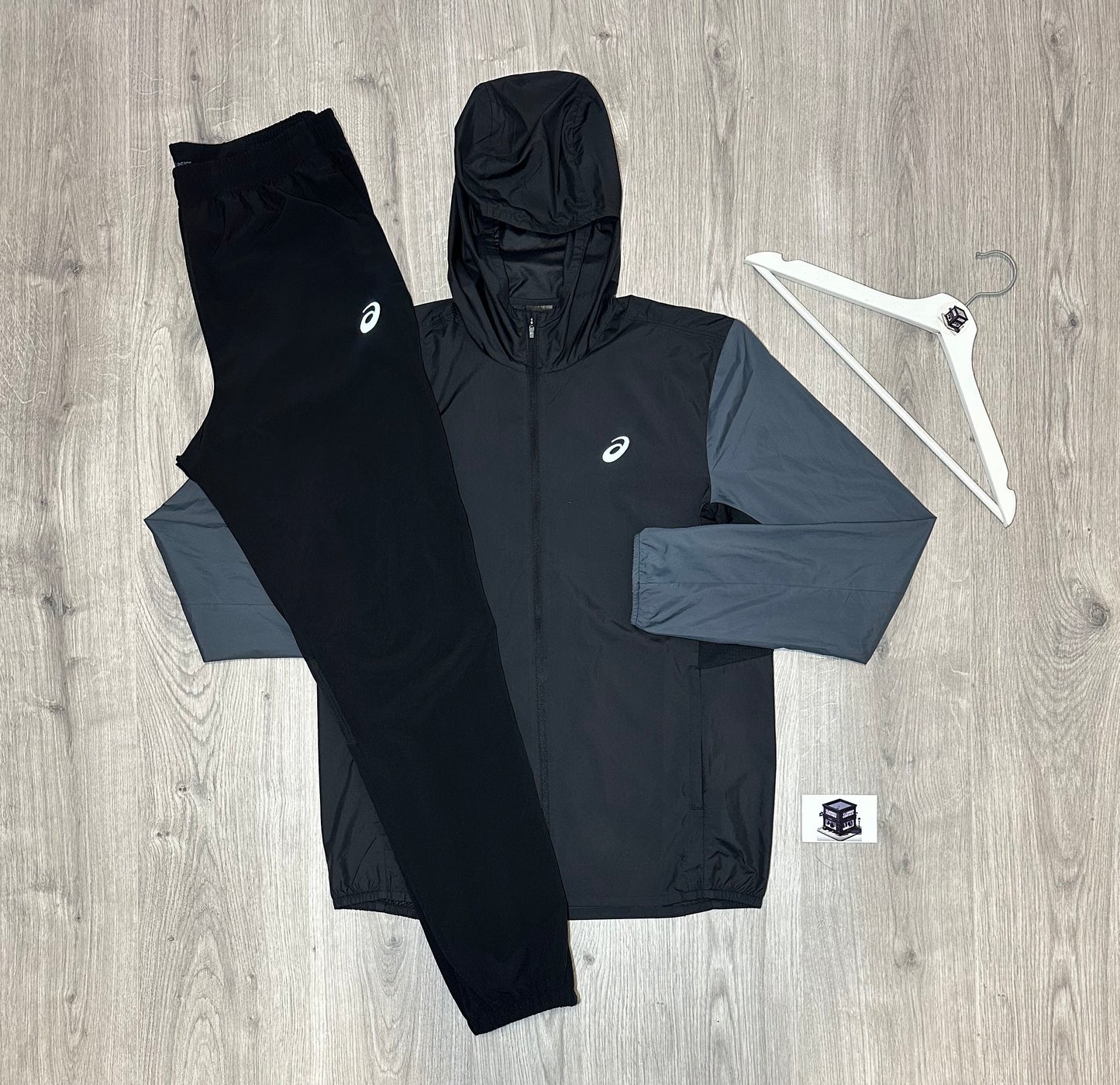 ASICS 3-PIECE TRACKSUIT BLACK SIZE MEDIUM