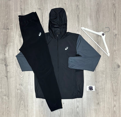 ASICS 3-PIECE TRACKSUIT BLACK SIZE MEDIUM
