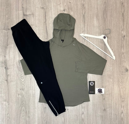 LULULEMON HOODIE TRACKSUIT GREY/BLACK SIZE SMALL