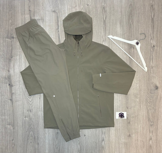 LULULEMON CROSS CHILL TRACKSUIT WARM ASH GREY SIZE MEDIUM PANTS & LARGE JACKET