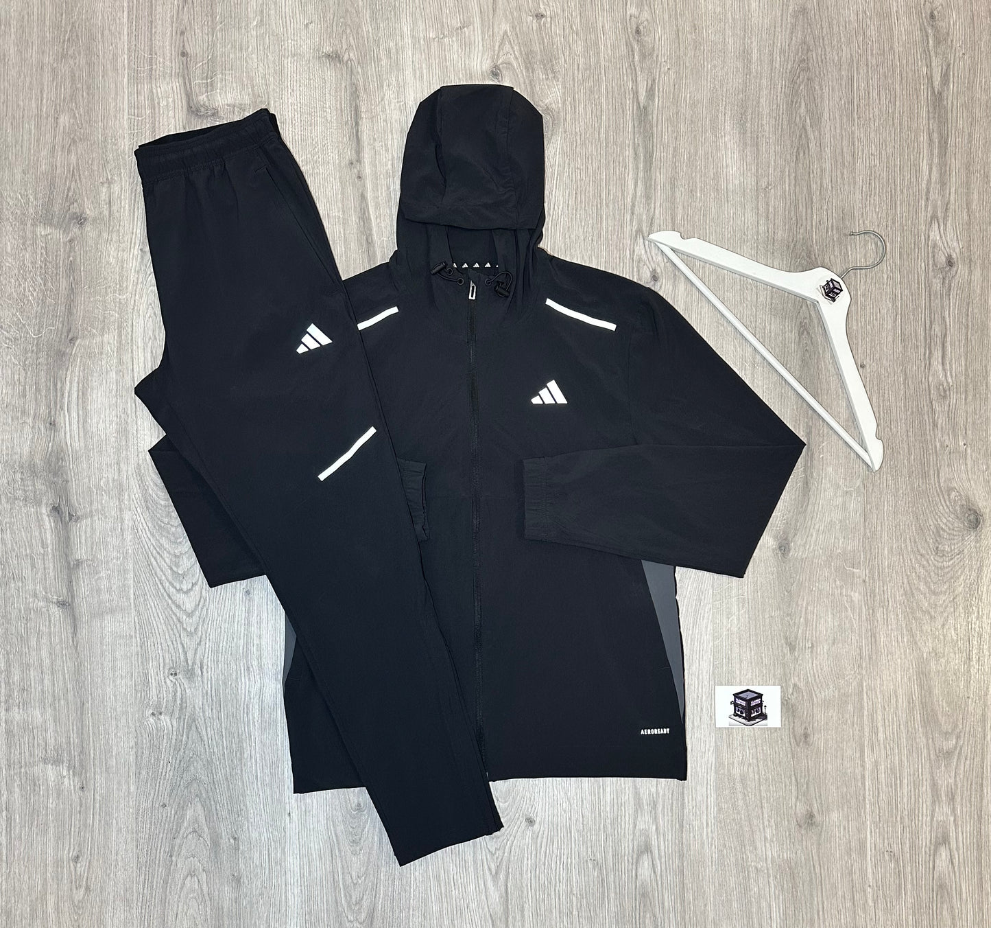 ADIDAS 3-PIECE TRACKSUIT BLACK SIZE MEDIUM