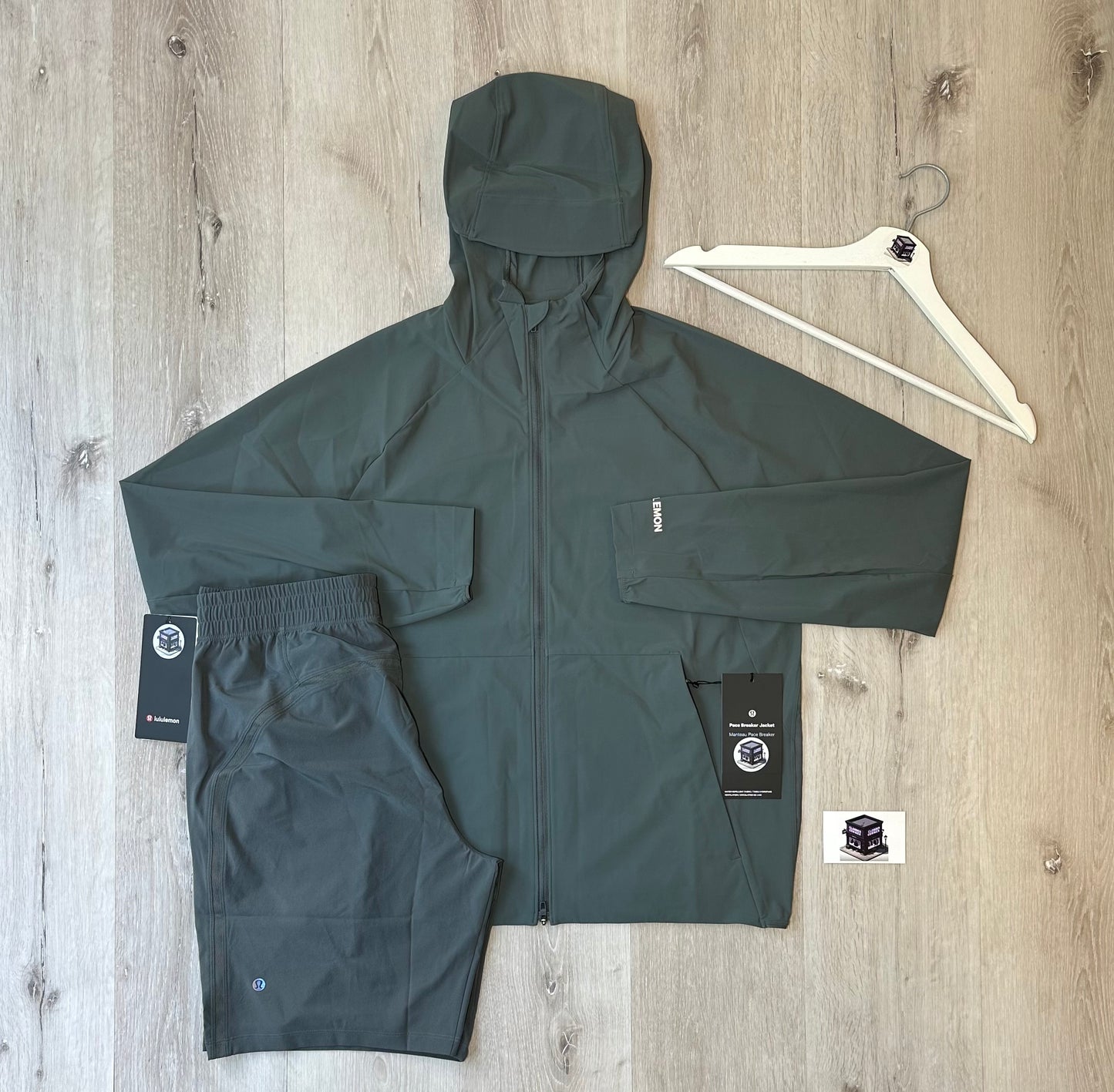 LULULEMON PACE BREAKER SET ONYX GREY