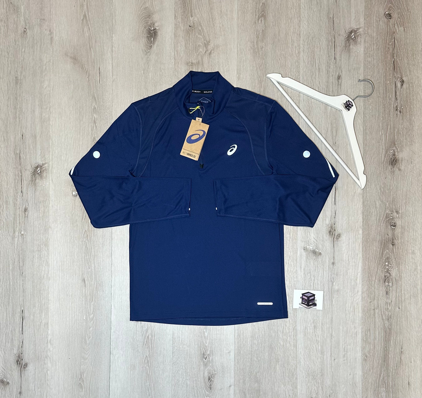 ASICS 1/4 ZIP TRACKSUIT NAVY SIZE SMALL