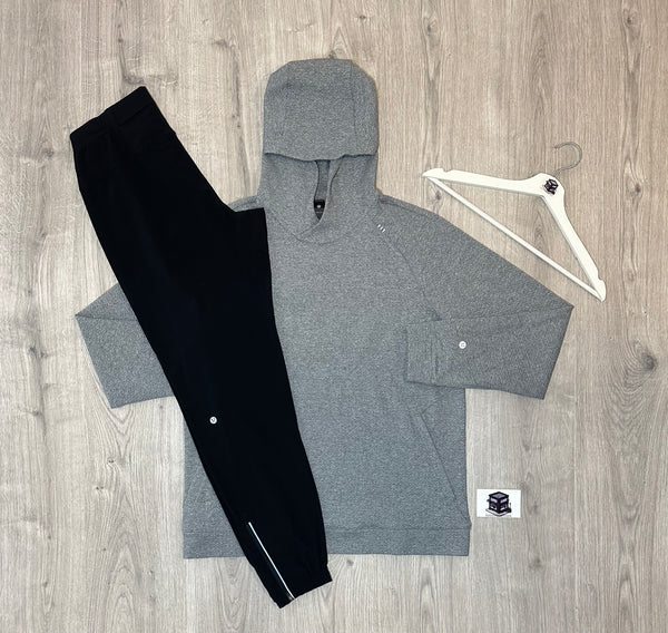 LULULEMON HOODIE TRACKSUIT GREY/BLACK SIZE SMALL