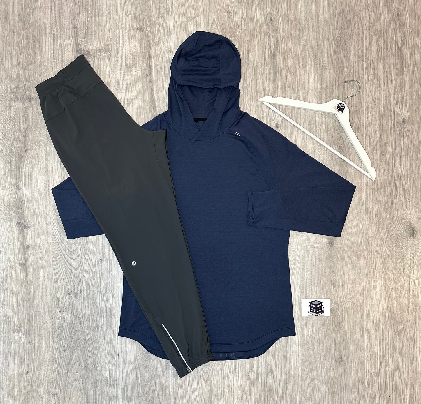 LULULEMON HOODIE TRACKSUIT NAVY/GREY SIZE LARGE