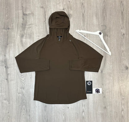 LULULEMON HOODIE TRACKSUIT WALNUT CRUCNH/GREY SIZE MEDIUM