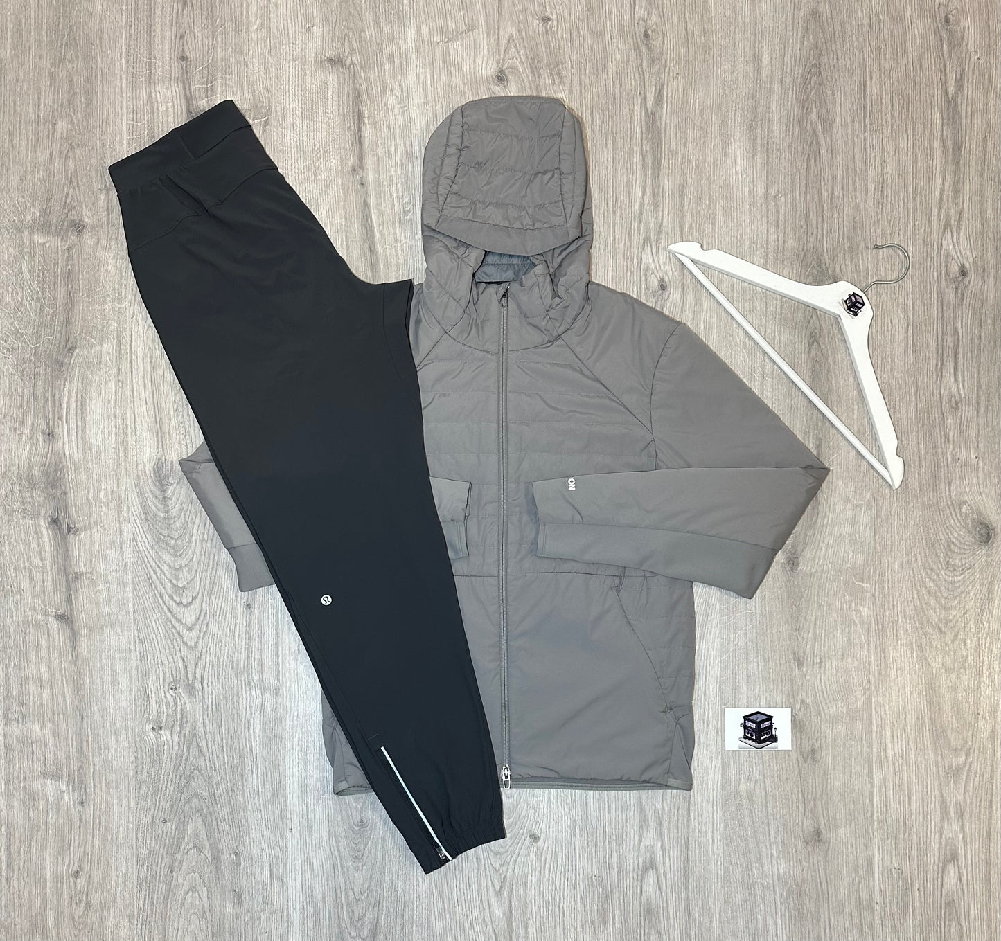 LULULEMON DOWN FOR IT ALL TRACKSUIT GREY/GRAPHITE GREY SIZE SMALL