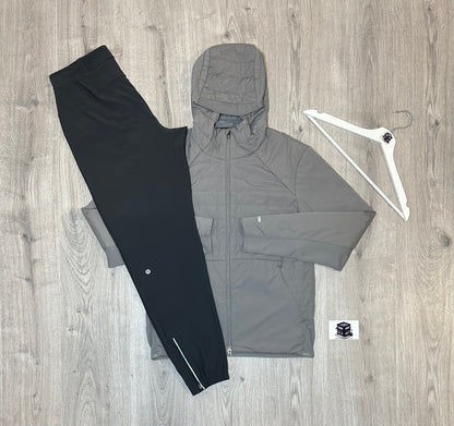 LULULEMON DOWN FOR IT ALL TRACKSUIT GREY/GRAPHITE GREY SIZE SMALL