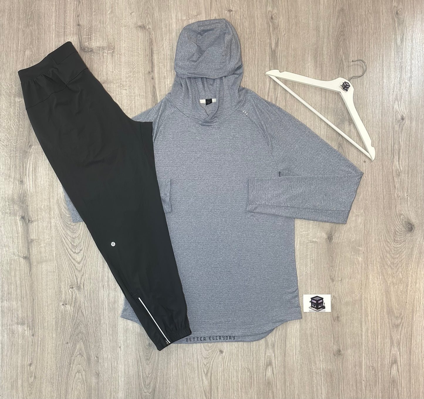 LULULEMON HOODIE TRACKSUIT BLUE/GREY SIZE LARGE