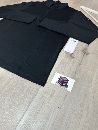 ALO CONQUER 1/4 ZIP REFORM LONG SLEEVE BLACK