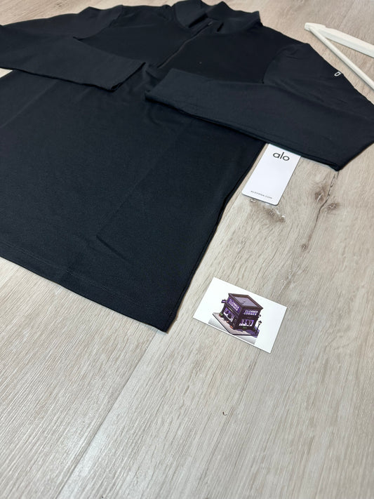 ALO CONQUER 1/4 ZIP REFORM LONG SLEEVE BLACK