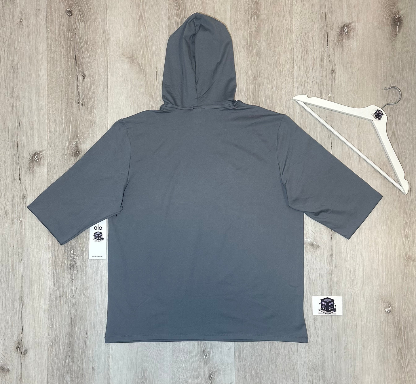 ALO HOODIE TRACKSUIT STEEL GREY SIZE LARGE