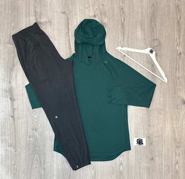 LULULEMON HOODIE TRACKSUIT TEAL/GREY SIZE SMALL