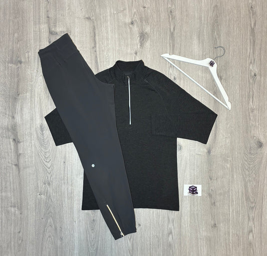 LULULEMON METAL VENT 1/4 ZIP TRACKSUIT GREY SIZE SMALL