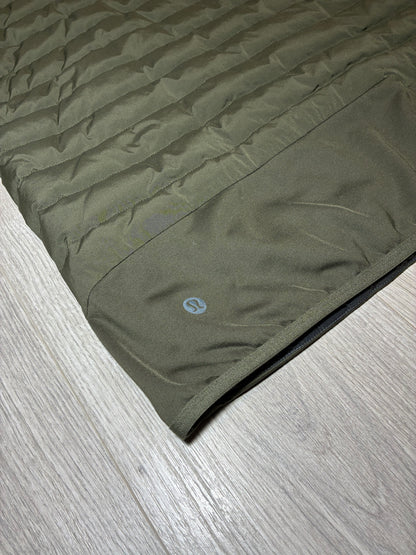 LULULEMON DOWN FOR IT ALL TRACKSUIT KHAKI/GREY SIZE MEDIUM