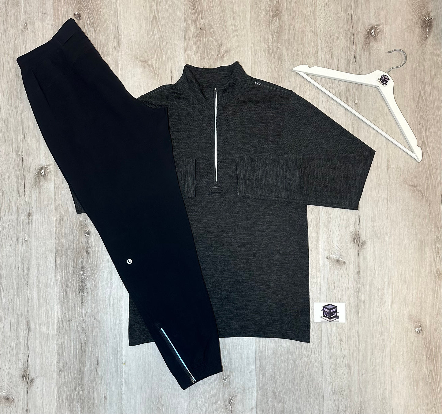 LULULEMON TRACKSUIT GREY/BLACK SIZE MEDIUM