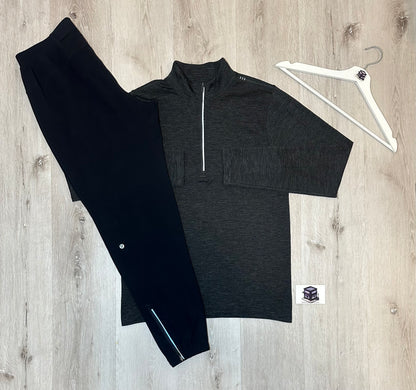 LULULEMON TRACKSUIT GREY/BLACK SIZE MEDIUM
