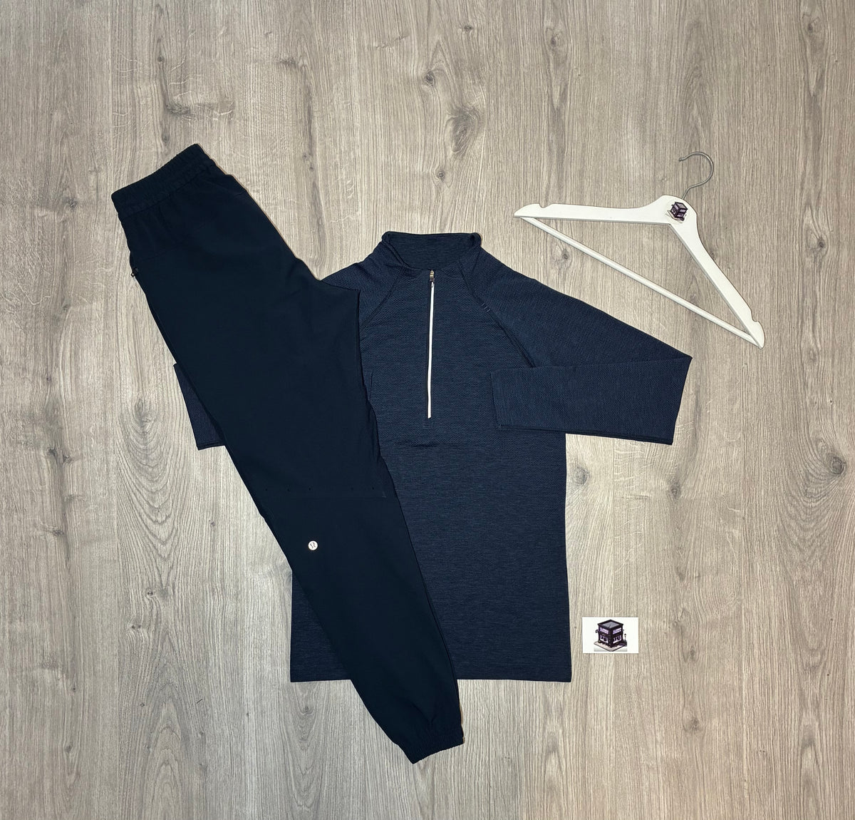 LULULEMON METAL VENT TECH 1/4 ZIP TRACKSUIT NAVY SIZE EXTRA SMALL