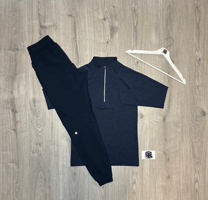 LULULEMON METAL VENT TECH 1/4 ZIP TRACKSUIT NAVY SIZE EXTRA SMALL