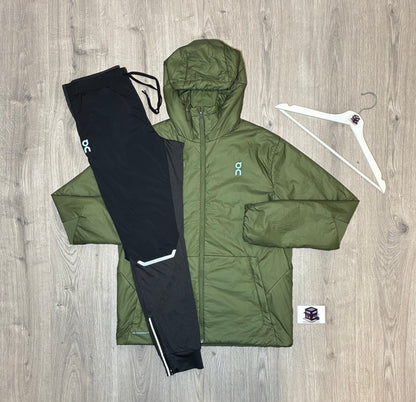 ON RUNNING TREK INSULATER TRACKSUIT TAIGA/BLACK SIZE MEDIUM
