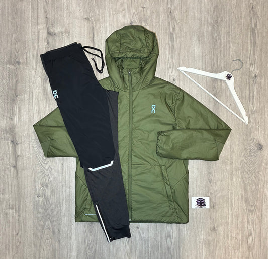 ON RUNNING TREK INSULATER TRACKSUIT TAIGA/BLACK SIZE MEDIUM