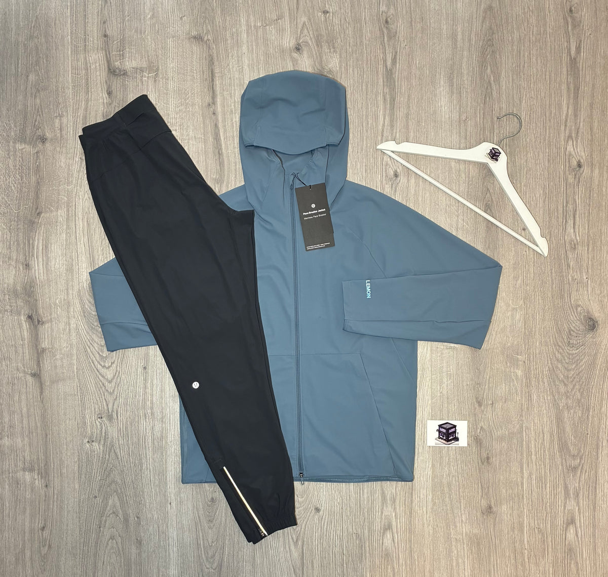 MEN’S LULULEMON TRACKSUIT STEEL BLUE/GREY SIZE SMALL