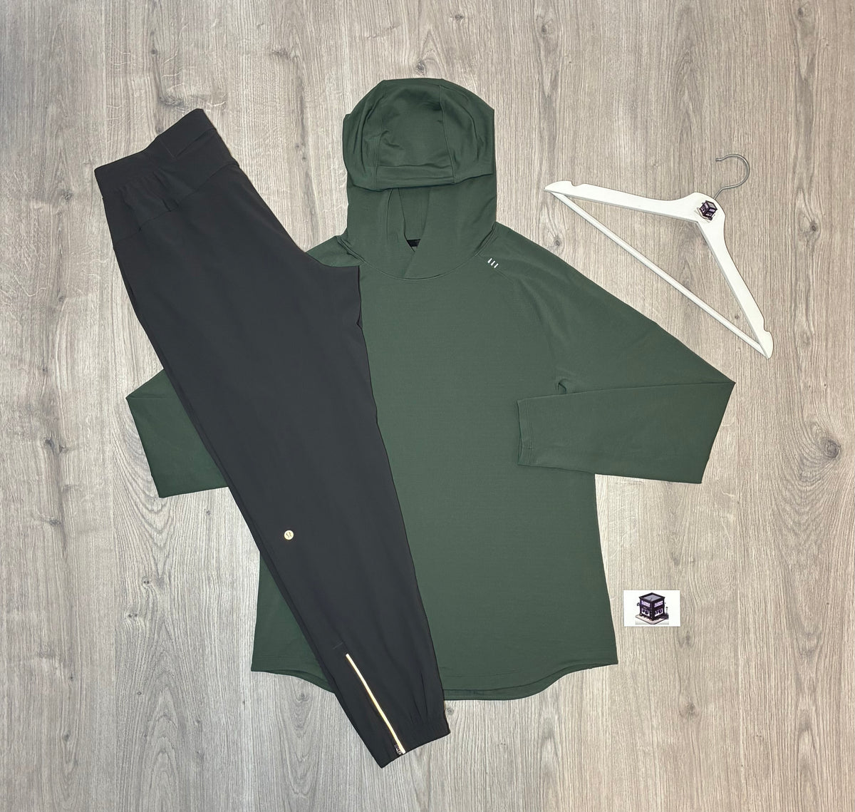 MEN’S LULULEMON HOODIE TRACKSUIT KHAKI/GREY SIZE LARGE